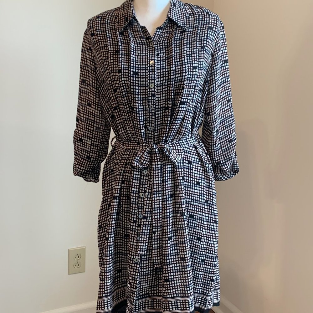 Max Studio Button Front Dress with attached slip
